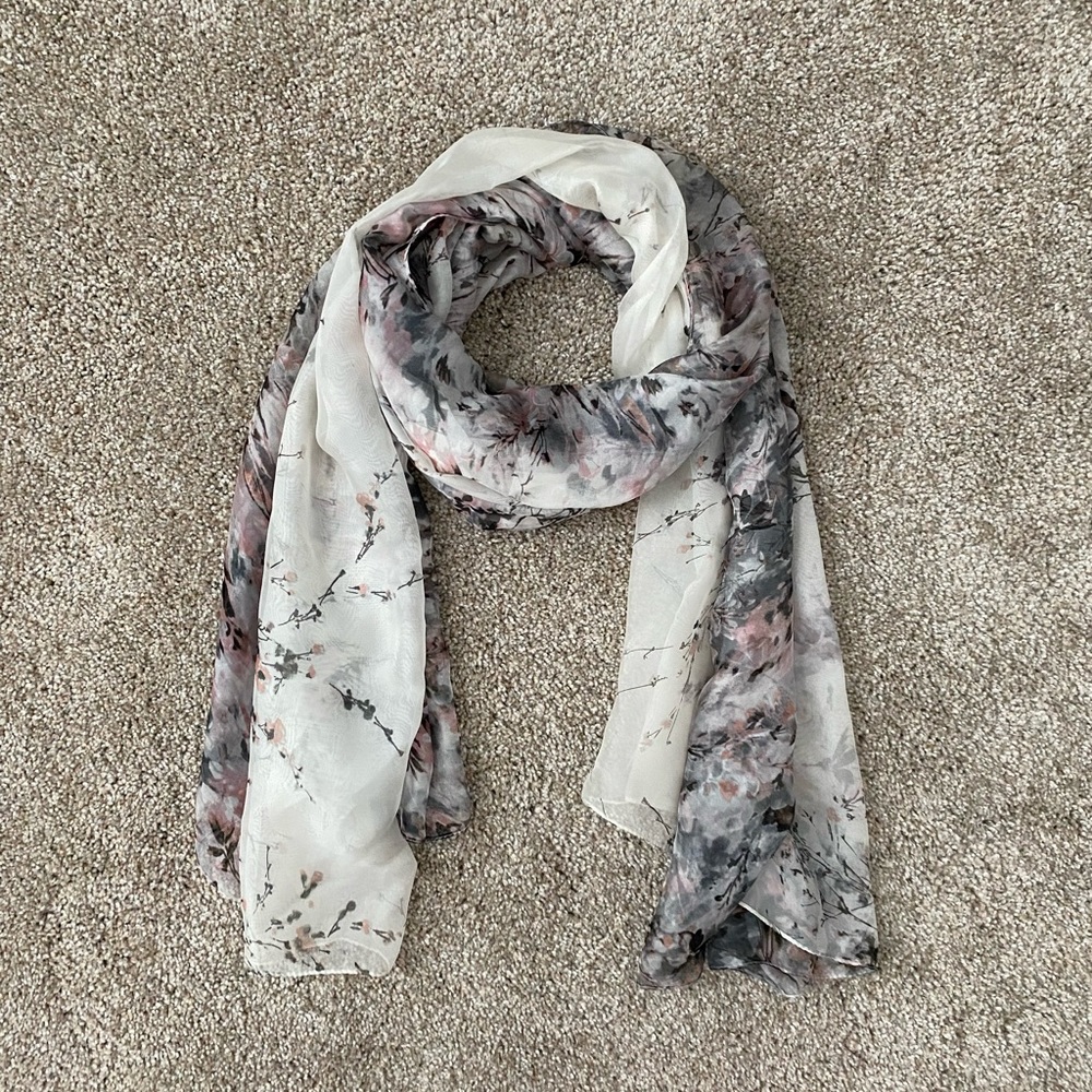 Floral Sheer Shawl Scarf